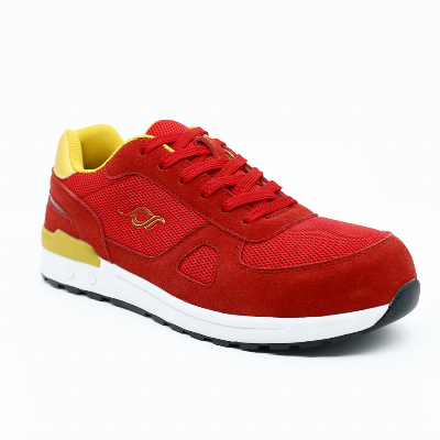 Red Cow Suede Leather Steel Toe Men Work Sport Safety Footwear