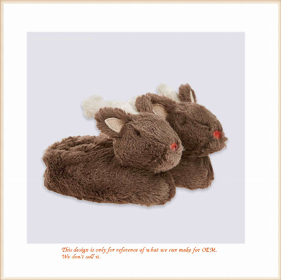 Christmas Deer Winter Plush Slippers Warm Booties Animal Shoes for Baby/Kids