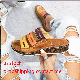  Women Slippers Mixed Color Shoes Hollow Wedges Platform Flat Sole Beach