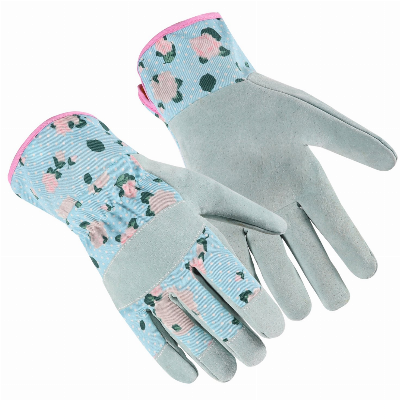 Leather Printing Floral Garden Work Gloves for Household Usage Soft