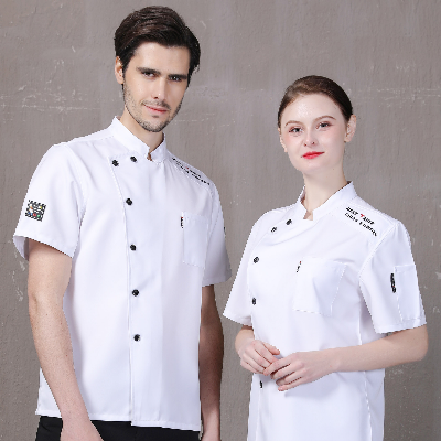 Short Sleeve Restaurant Chef Kitchen Uniform Waiter Uniform Workwear