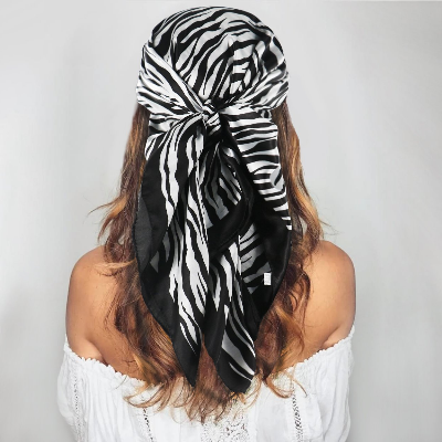 Chic Customize Square Satin Silky Hair Scarf Hairband Bandana Headscarf for Lady