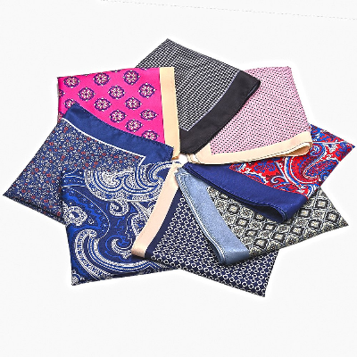 Fashion Design Custom Size Cotton Square Scarf Classic Men′s Handkerchief