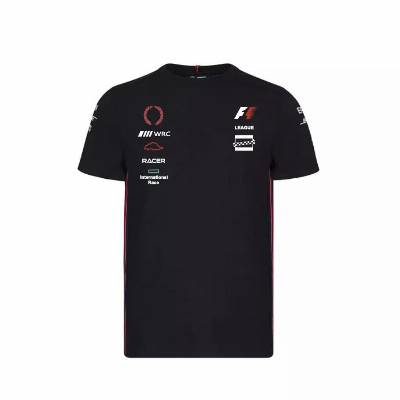 Paste Printing Quick Dry 100% Polyester Round Neck Racing Short Sleeve Shirt