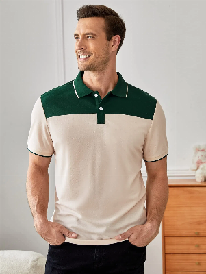 Custom Sportswear Men Summer Short Sleeve Tops Two Tone Polo Shirt