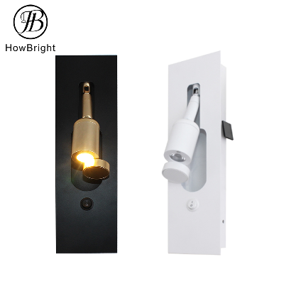 Aluminum Indoor Wall Lamp Rotating LED Wall Light with Cover Goose Neck