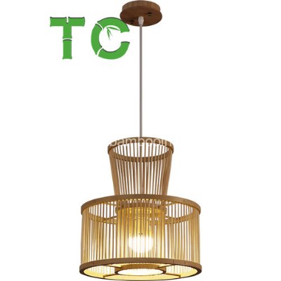 Bamboo Chandelier Hanging Light Ceiling Hanging Light with Adjustable Cord